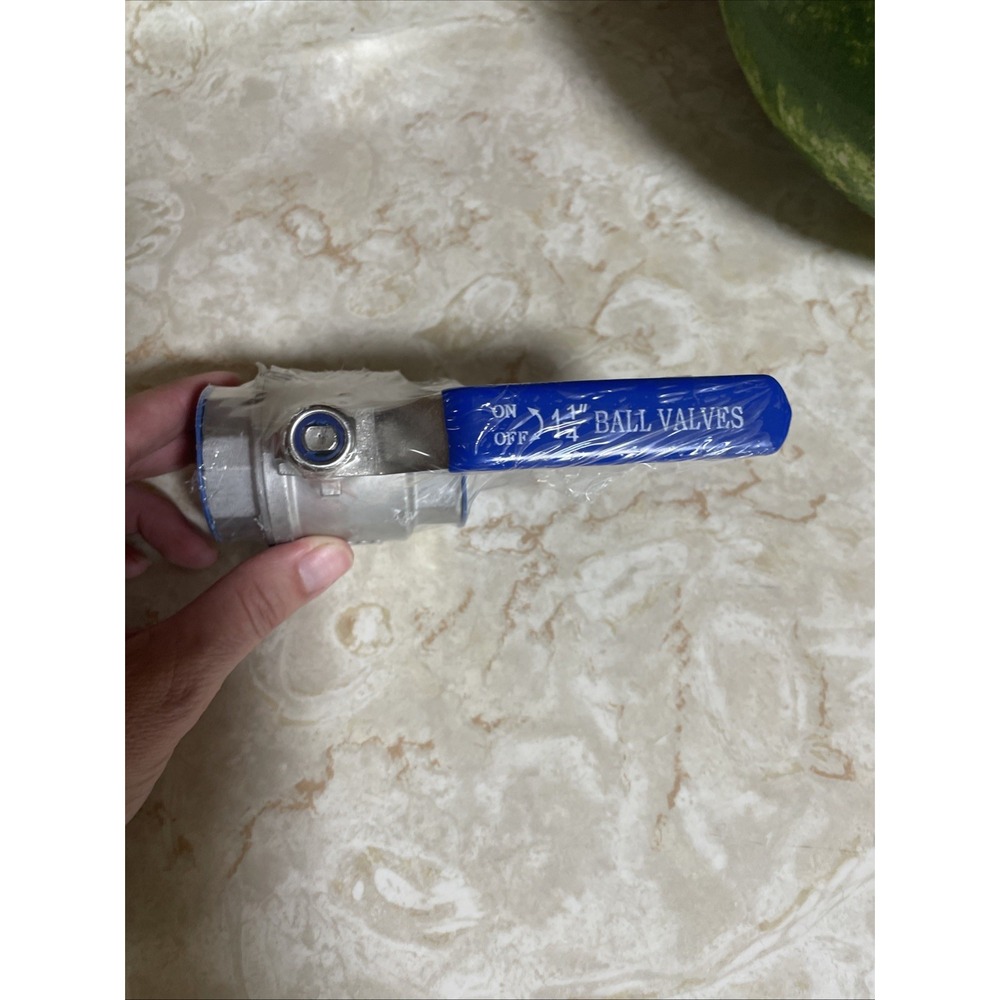 1-1/4" Female 316 Stainless Steel Full Port Ball Valve Vinyl Handle WOG1000 (...